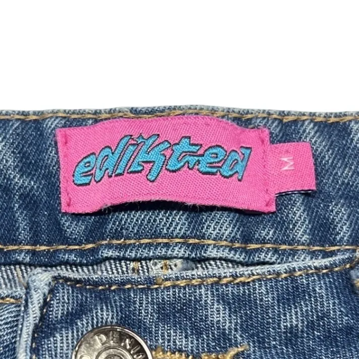 Edikted Wide Leg Denim Jeans Women's Size Medium Blue 100% Cotton EUC - Image 6