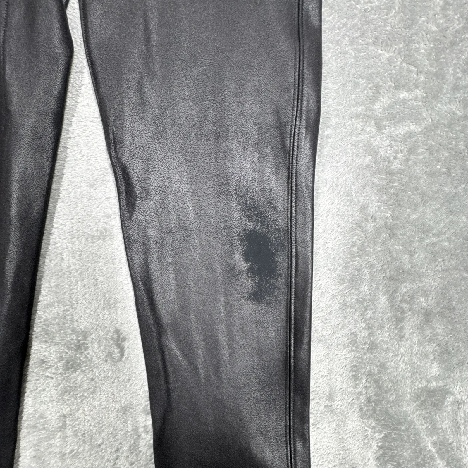 Spanx Pants‎ Womens Medium Black Faux Vegan Leather Leggings Casual Rocker Punk - Image 6