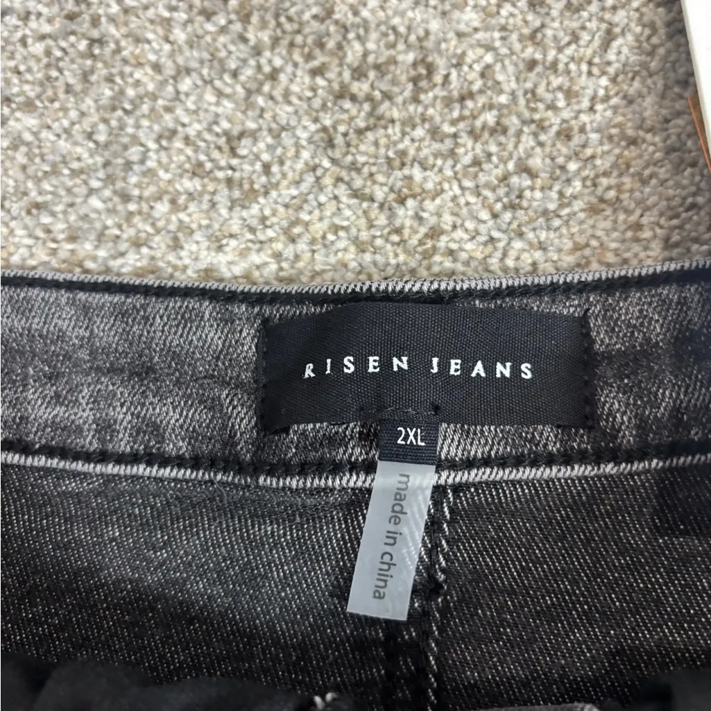 NWT Risen THOMAS Shorts DARK GREY High Rise Distressed Dark Grey 2X Gray - Image 6