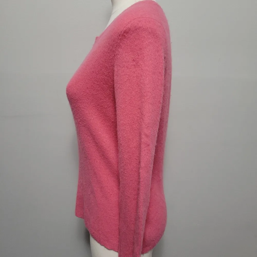 Adrienne Vittadini dusty pink cashmere crewneck sweater size medium - Image 3