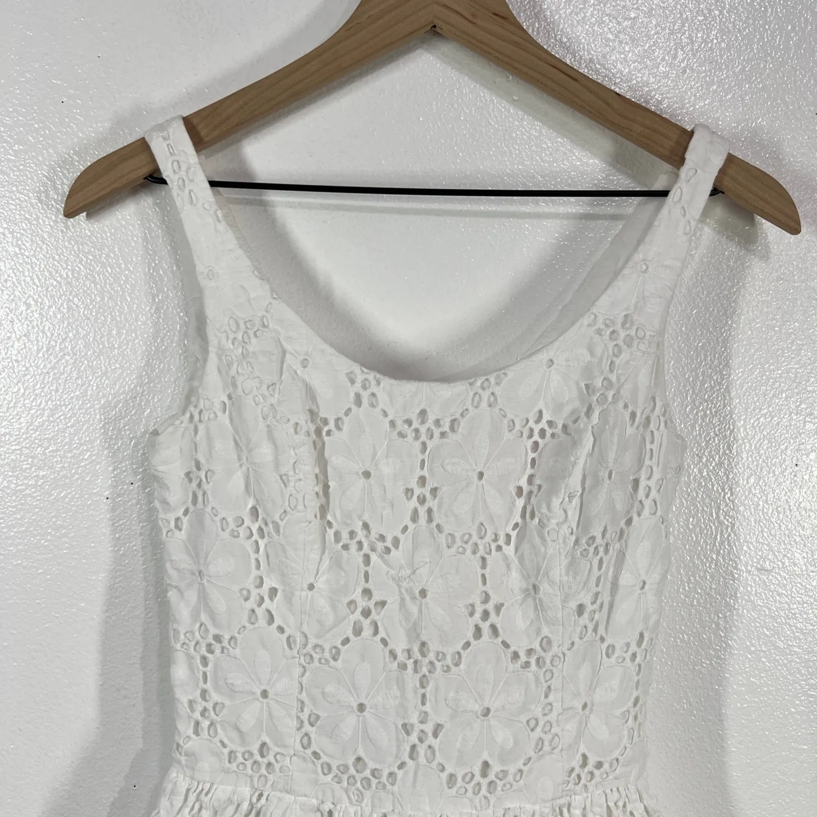 Lilly Pulitzer Calhoun Scoop Neck Resort‎ White Charleston Eyelet Dress Size 0 - Image 13