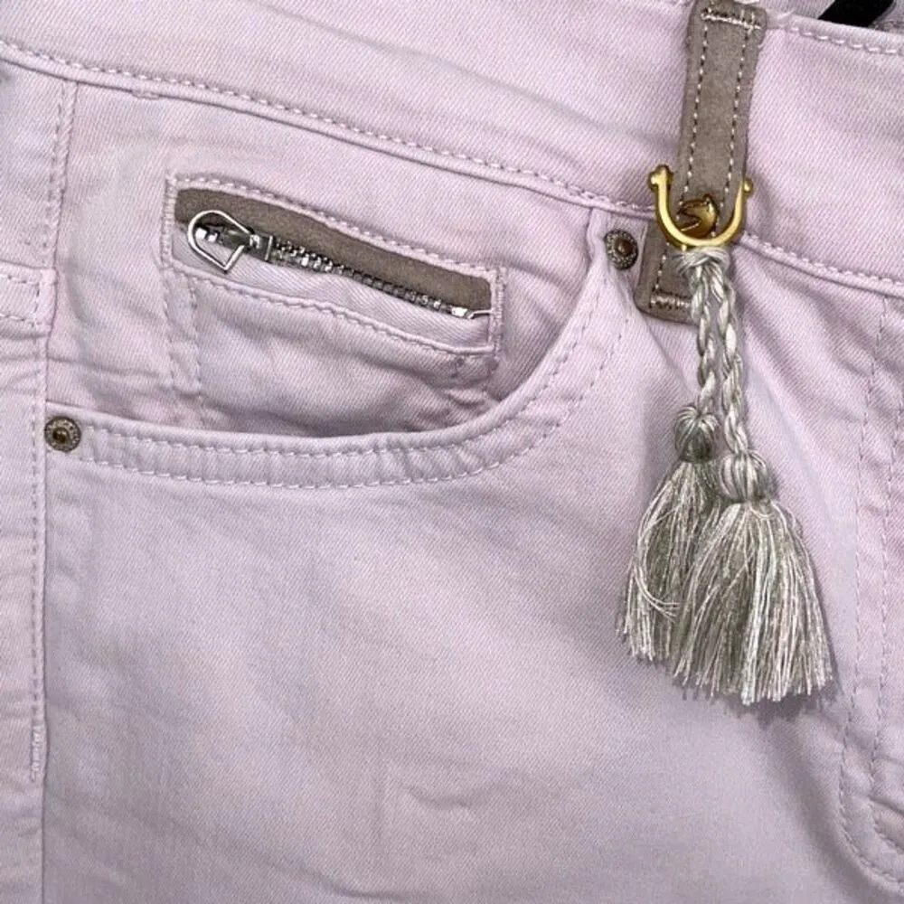 Pamela Henson Womens Delicious Chinos Cinq Cut Frayed Ankle Jeans Light Purple S Size 2 - Image 4