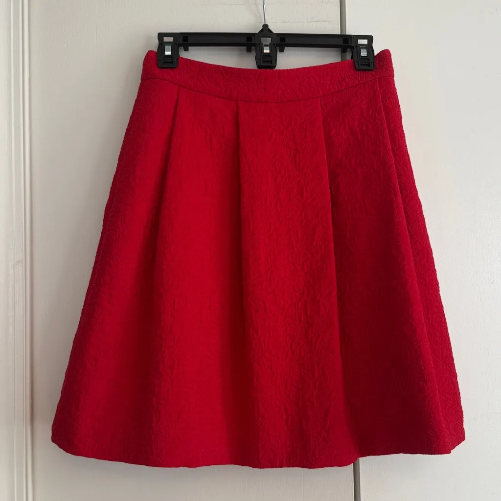 Ann Taylor‎ Fit and Flare Skirt - Red, Size 0 - Image 2