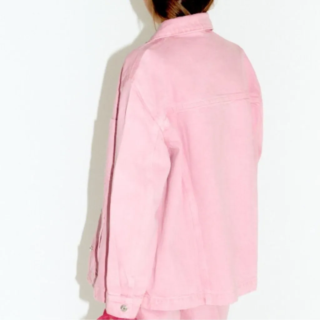 ZARA PINK DENIM OVERSIZED BUTTON
DOWN JACKET SHACKET $79  Size M - Image 8