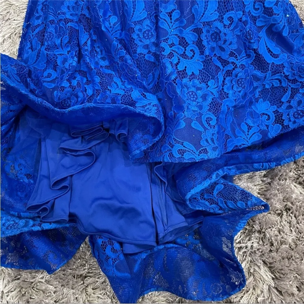 La Femme 28355 Electric Blue Trumpet Prom Dress Gown Size 6 - Image 4