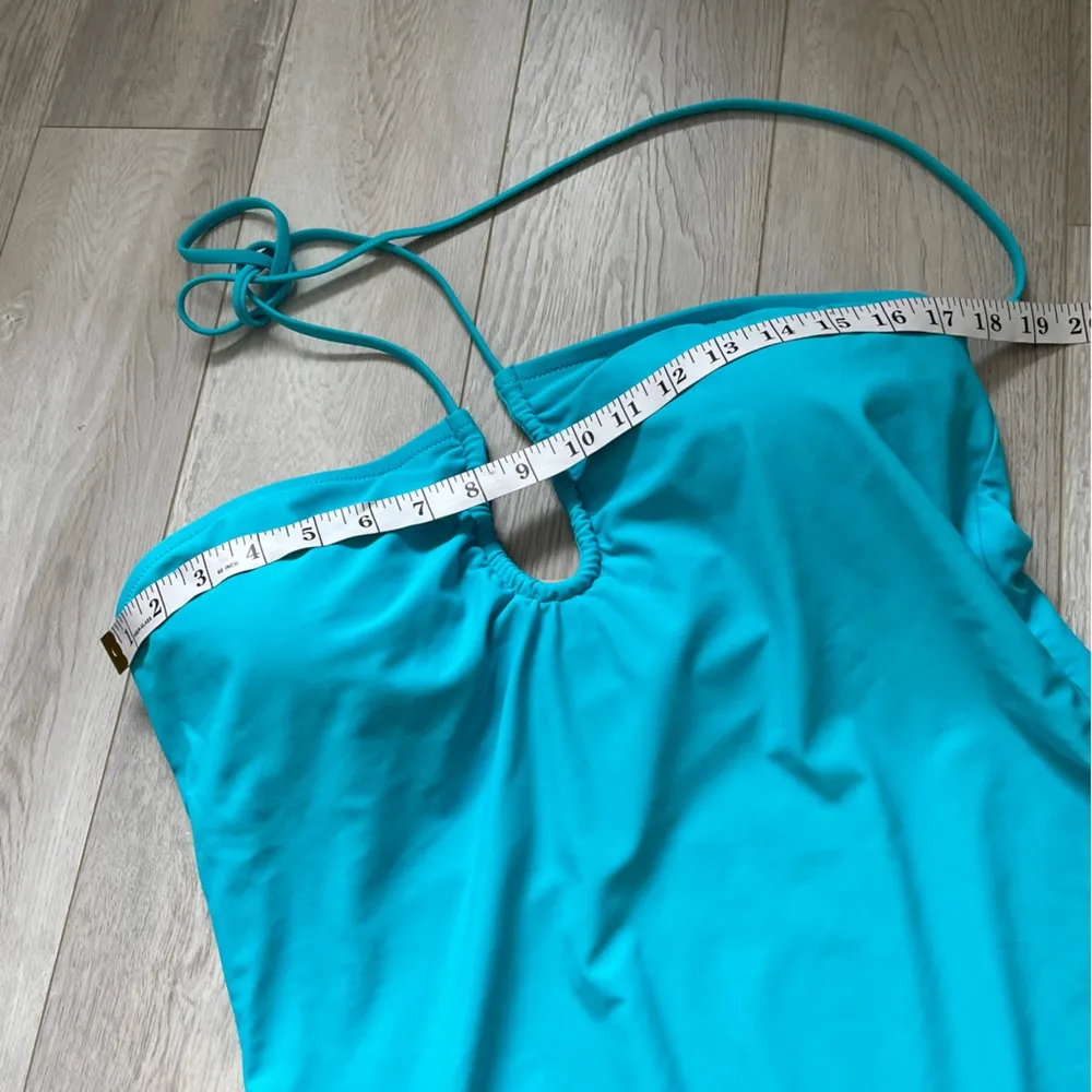 J. Crew Keyhole Colorful Halter One Piece Swimsuit Blue (XXLarge) - Image 5