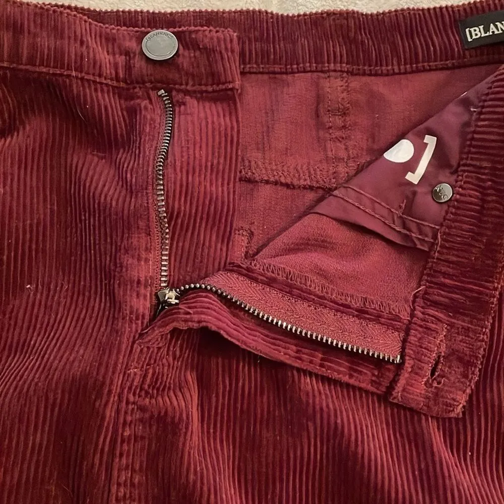 BLANKNYC Burgundy Red Atlas Jane Corduroy Mini Skirt Womens Size 30 Raw Hem Size L - Image 4