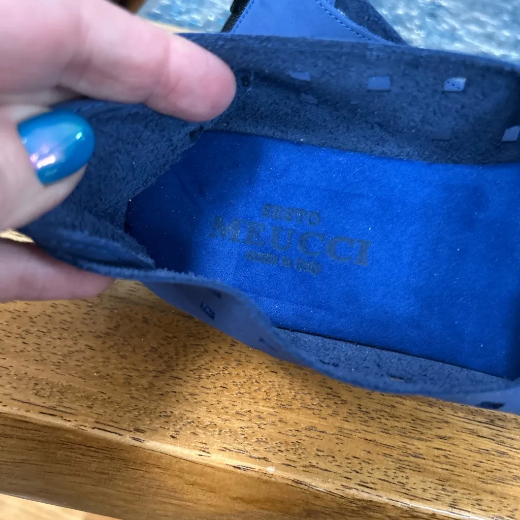 Sesto Meucci Womens Evonne Nubuck Cut-Outs Slip On Flats size 8 - Image 5