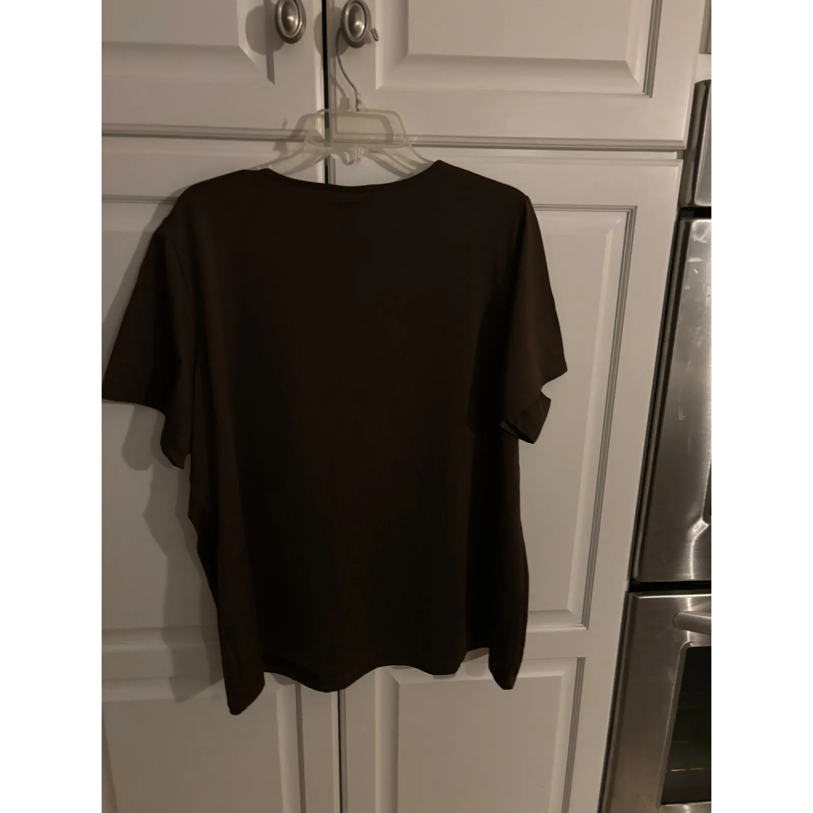 East 5th Woman Brown Short Sleeve Scoop Neck T Shirt Plus Size 3X - Image 6