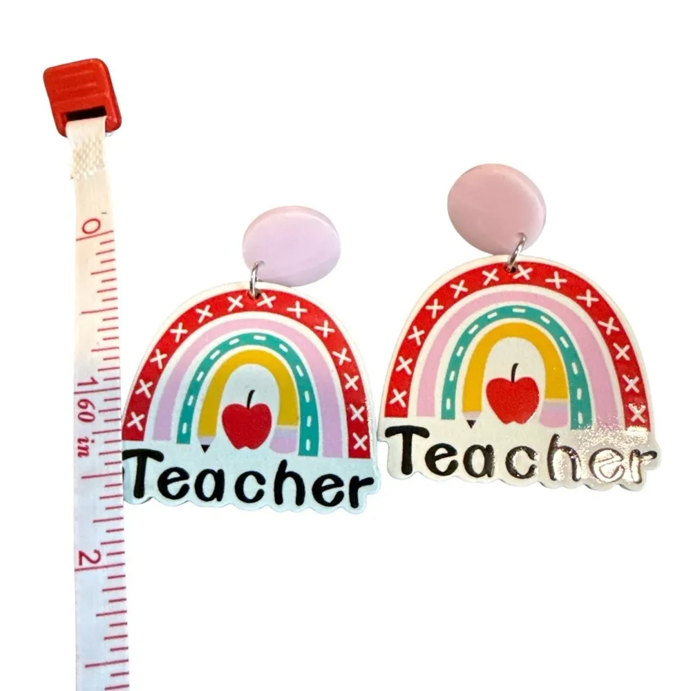 3/$20 Colorful Teacher Earrings - Image 2