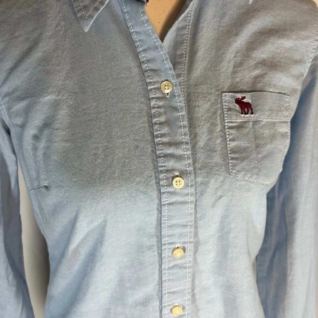 Abercrombie and Fitch - Chambray Button Up Top Women's Size Med Y2K Denim - Image 2