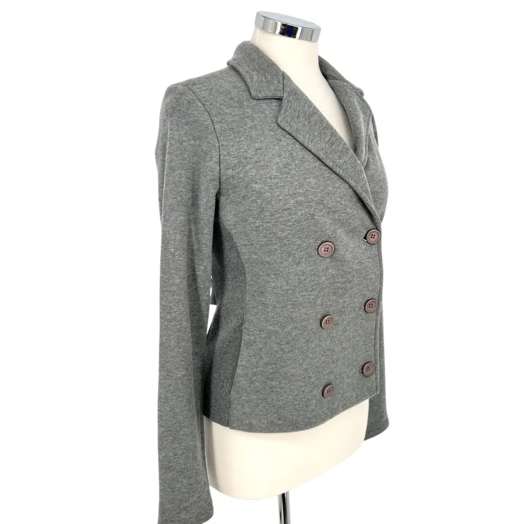 James Perse Brushed Jersey Double Breasted Blazer Gray Size Medium 2 - Image 4