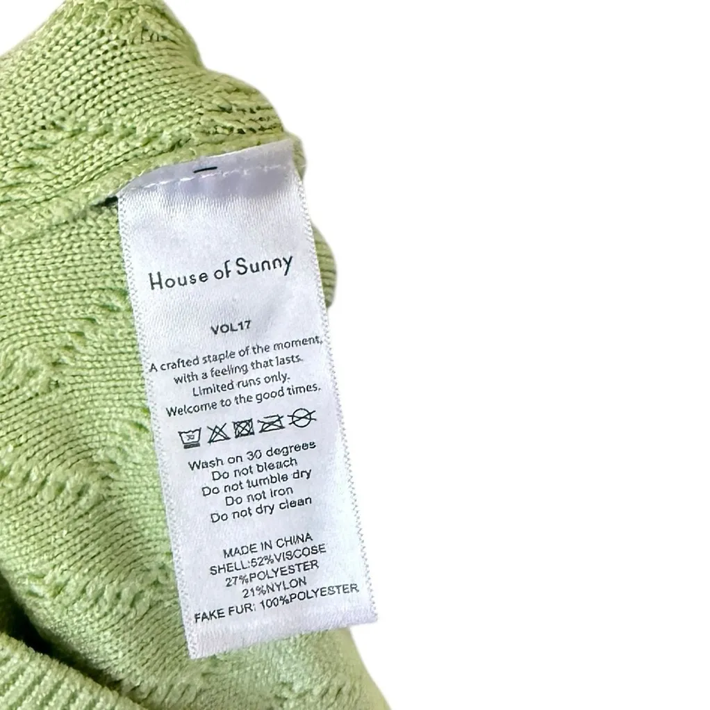 House of Sunny Island Peggy Cardigan (NO FUR) Green Size 10 - Image 7