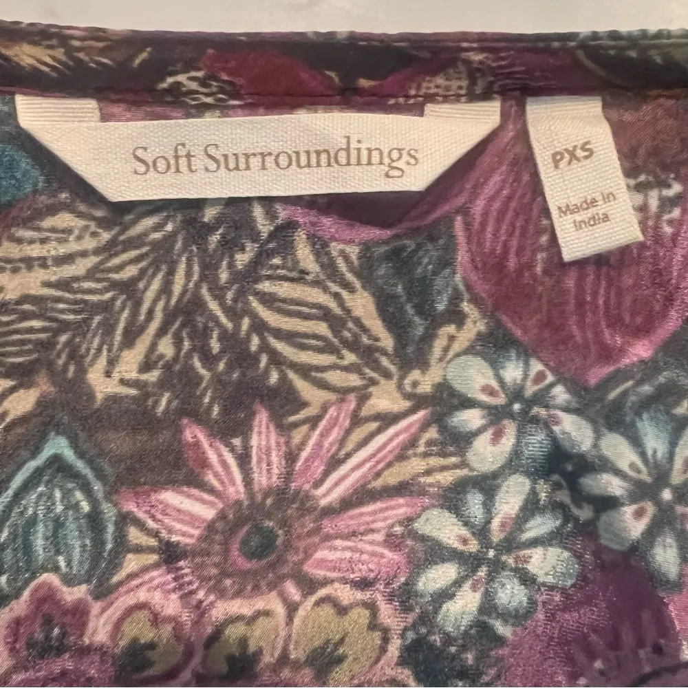 Soft Surroundings Open Front Kimono Floral Sequin Beaded Jacket Topper PXS EUC - Image 8