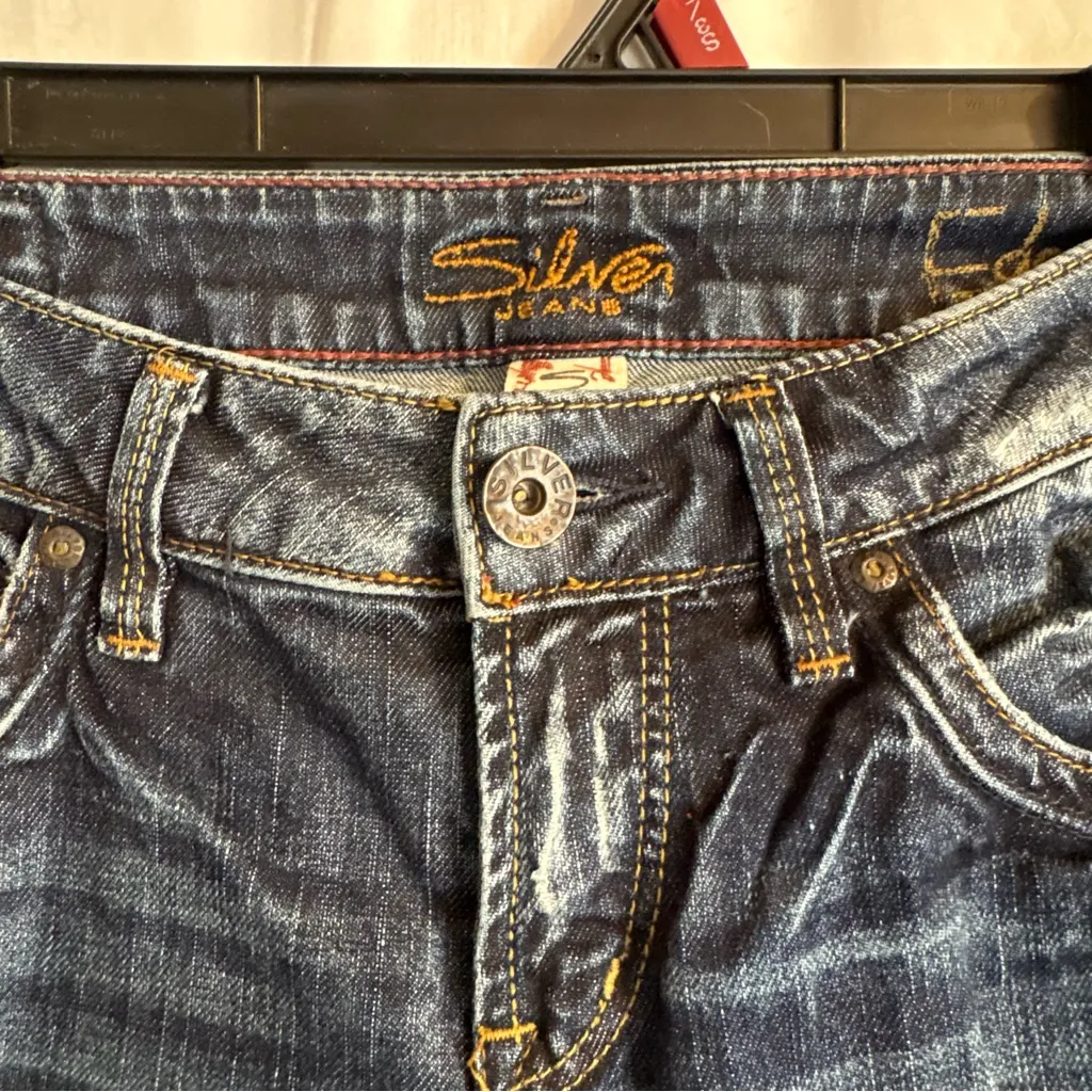 Silver‎ Eden Jeans Womens Sz 27/33 Flare Leg Distressed Ripped Dark Wash Y2K 90s - Image 4