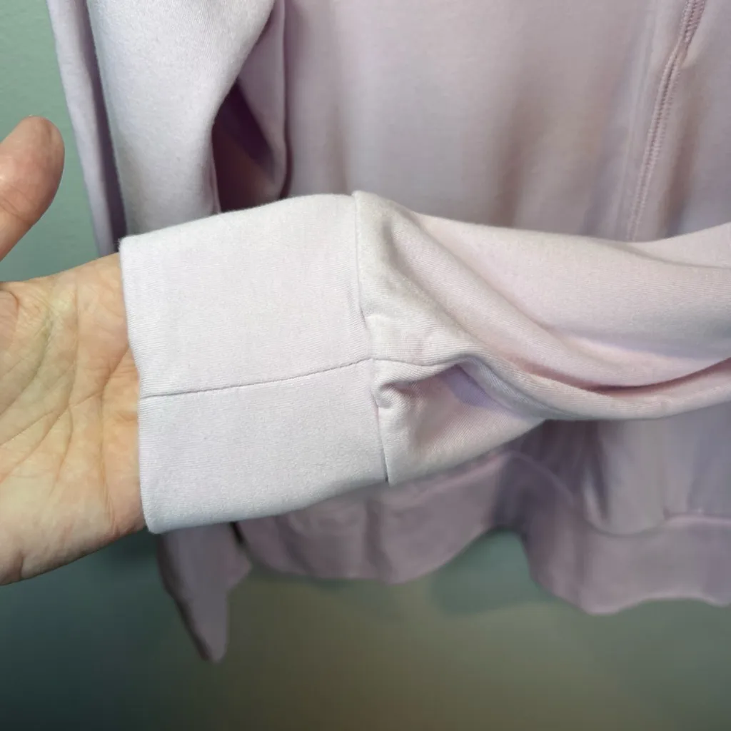 Fabletics Women's Rosaline Deep V-Neck Pullover Sweatshirt Pink Oversized Medium - Image 6