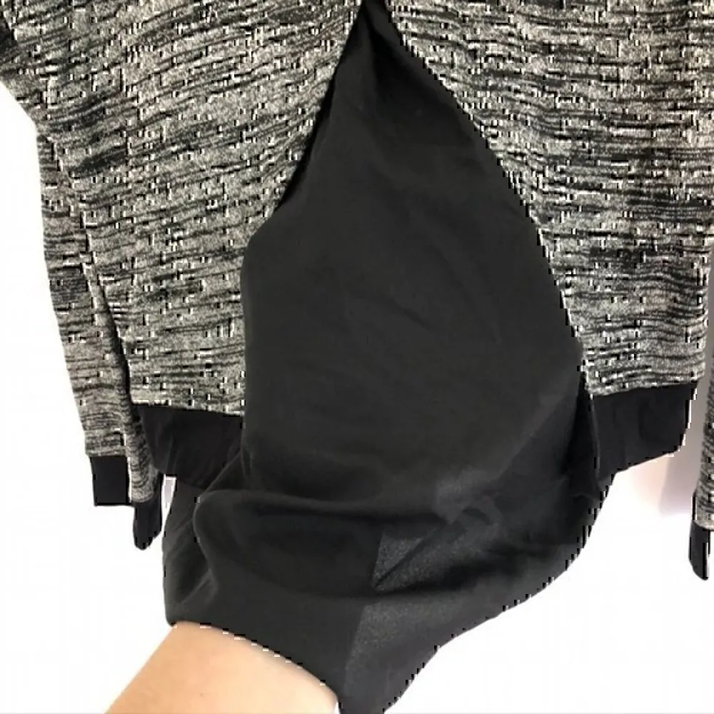 CALVIN KLEIN Black White Marled / Black Twofer Crewneck Pullover Sweater Medium - Image 11