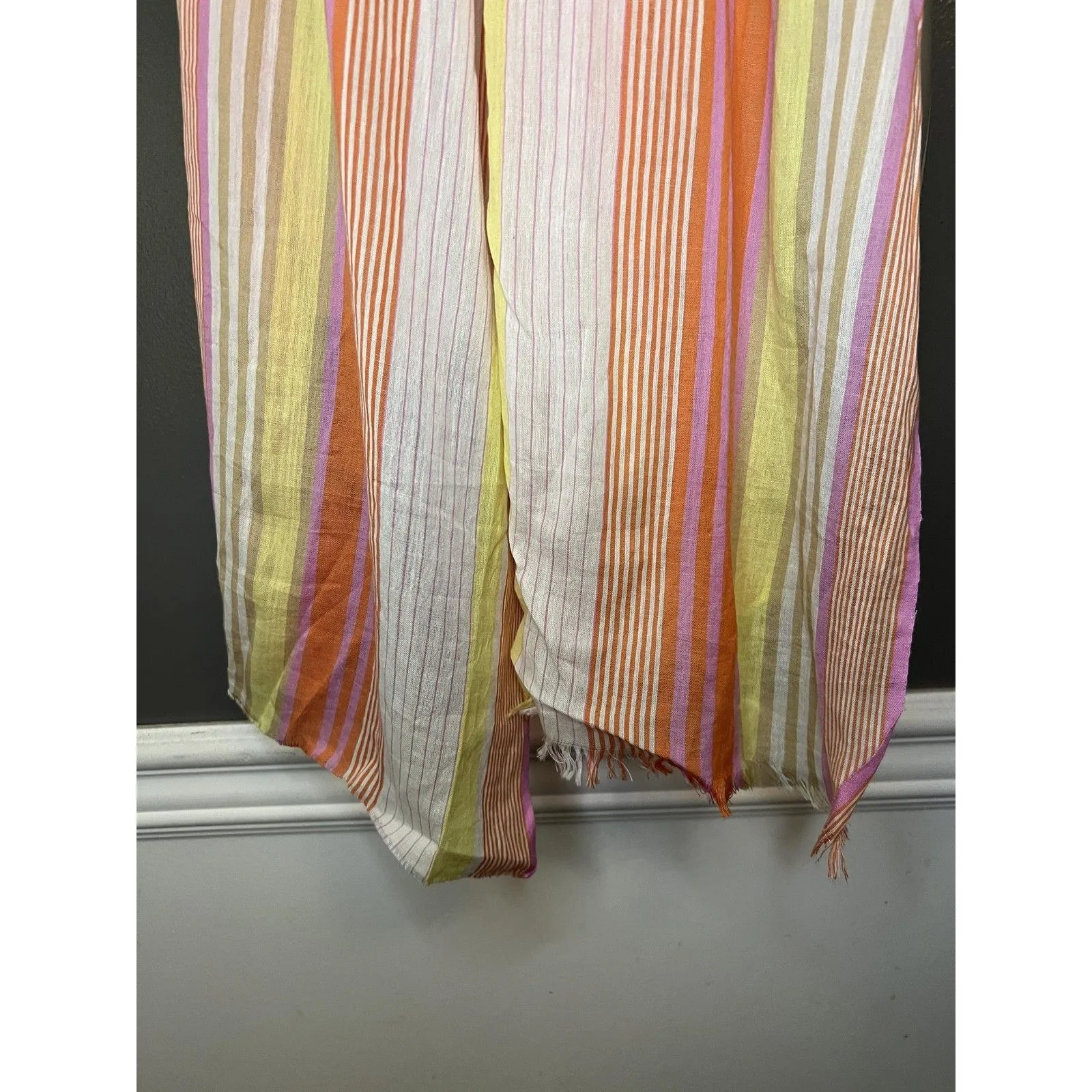 Vivante by VSA Scarf Womens One Size Multicolor Striped Organic Cotton Wrap - Image 3