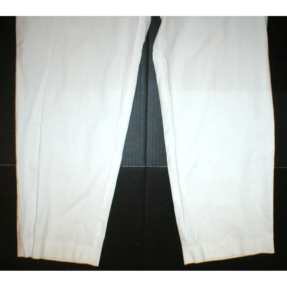 New Womens 16 Orvis Office Slacks Pants White Trouser Chino Side Zip Flat NWT - Image 2