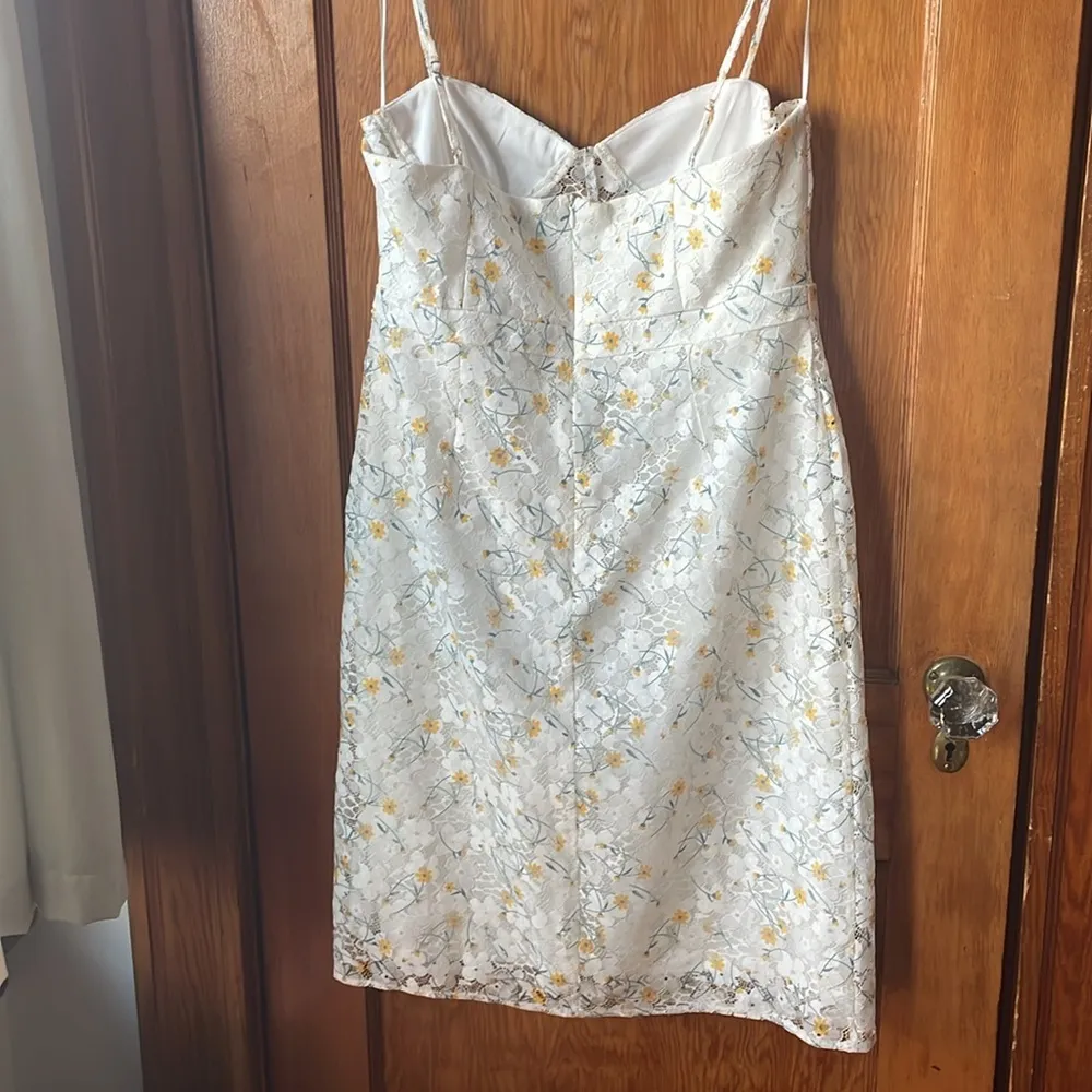 NSR Yellow Floral Spaghetti Strap Dress Size XL - Image 2