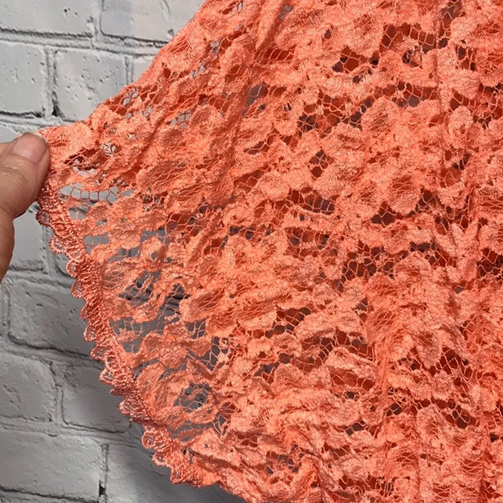Stretch lace orange/coral NWT flutter sleeve Small - Image 4