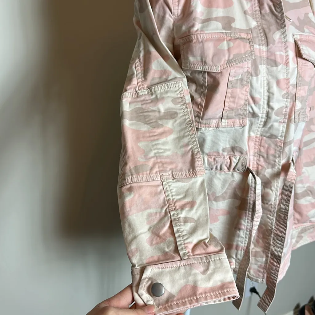 GAP‎ Belted Pink Camo Utility Jacket Cotton Size Small - Image 4