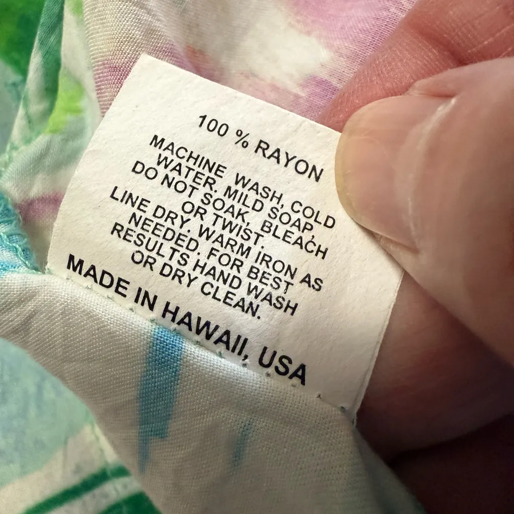 Jams World Crystal Camp Shirt Floral Rayon Hawaiian Colorful Vintage Small - Image 4