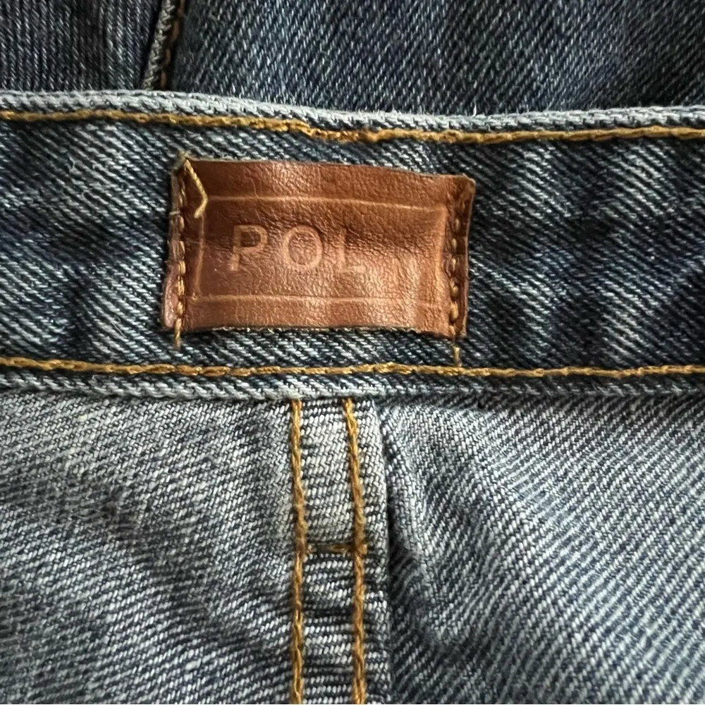 POL Jeans Cropped Flared Raw Split Hem Destructed Ankle Blue S Frayed Whiskered - Image 12