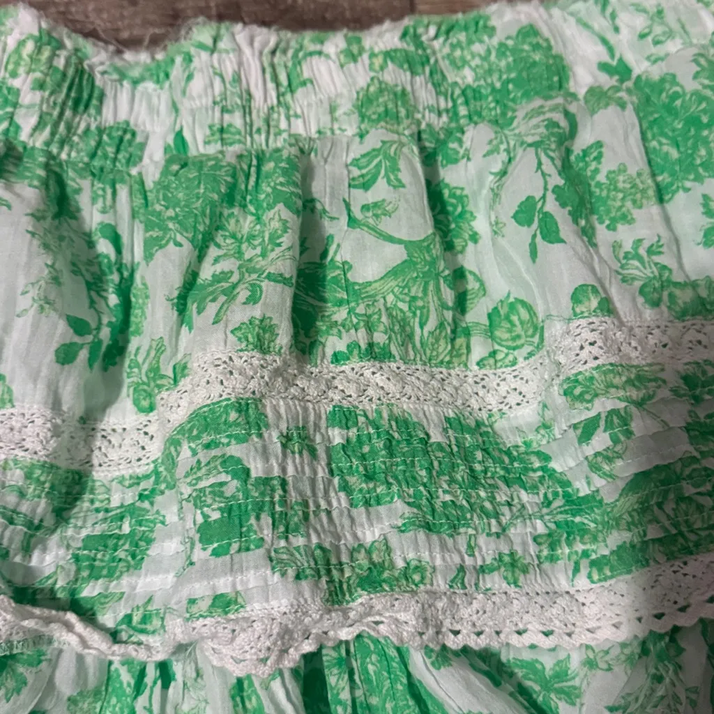 Aerie Light Green Tiered Mini Skirt - Image 3