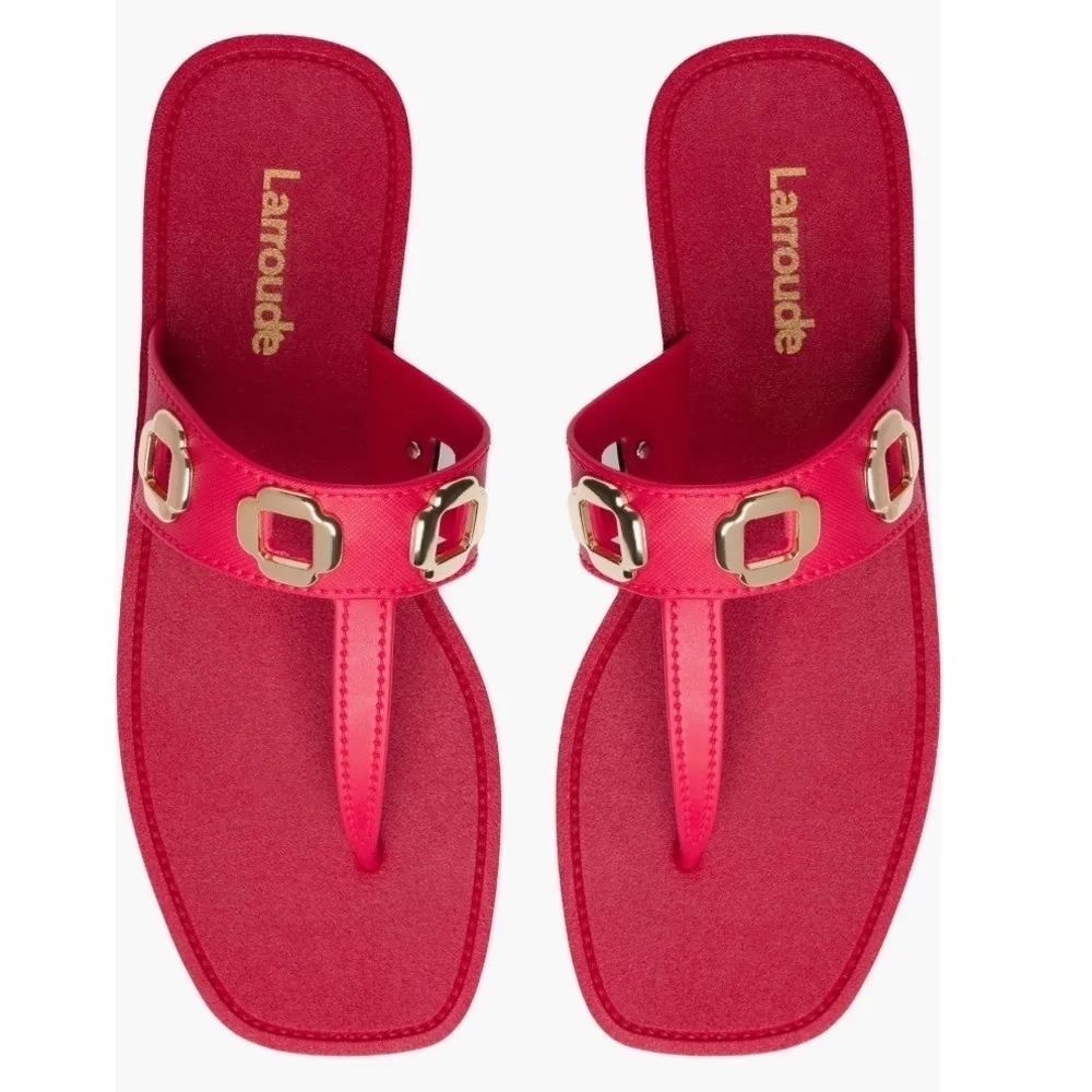 Larroudé Milan‎ Slide Cushioned Sandal (Women), Scarlett Red, Size 8/9, NWT - Image 15