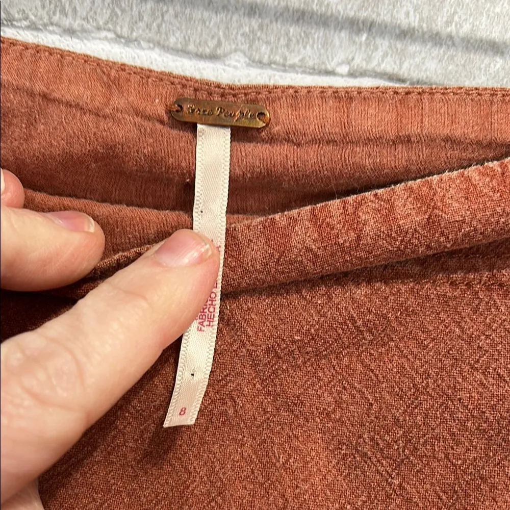 Free People Ruffles in The Sand Rust Orange Tiered Ruffle Mini Skirt Size 8 - Image 12