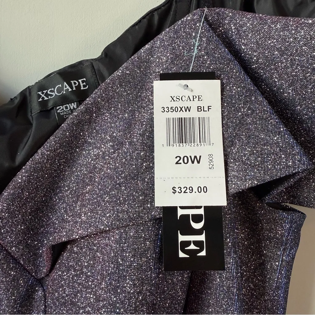 Xscape 3350X Off The Shoulder Gown Iridescent Glitter 20W - Image 7