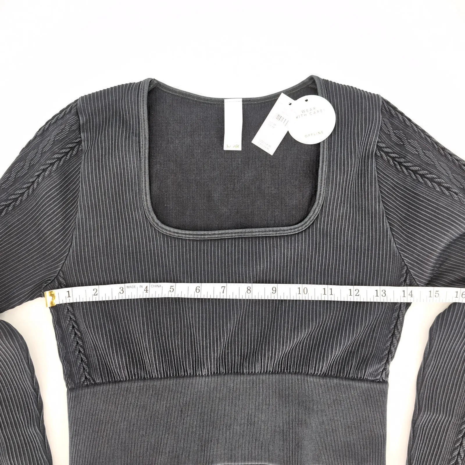 Offline by Aerie Sidewalk Seamless Ribbed Long Sleeve Cropped Top - Size M - NWT - Image 8