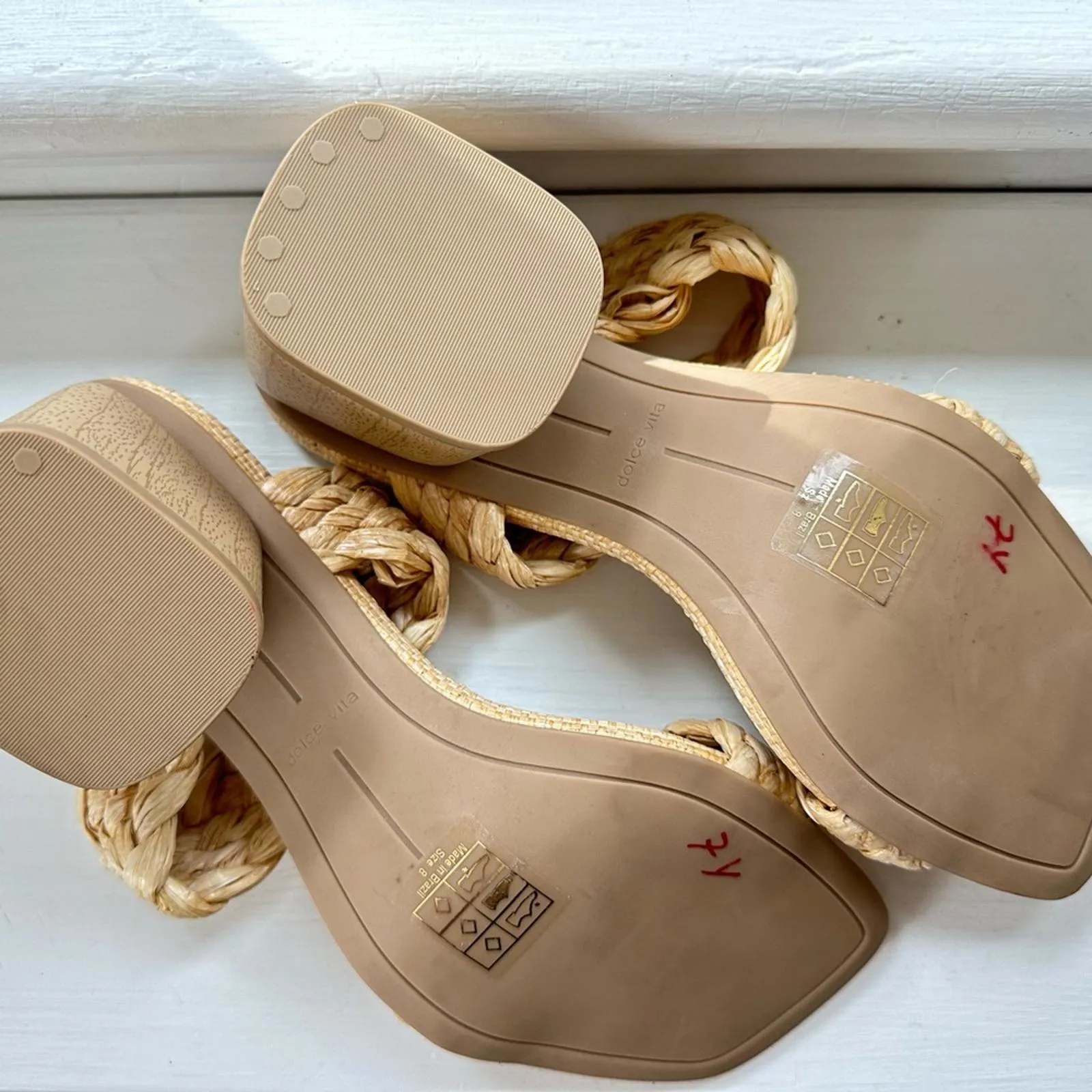 Dolce Vita Braided Block Heels Tan Size 8 - Image 4