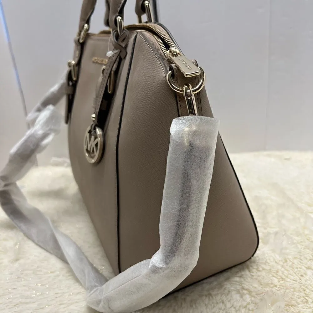 🔥🎁NWT! Michael Kors CIARA Satchel Handbag Large Truffle Msrp:$428.00 - Image 4