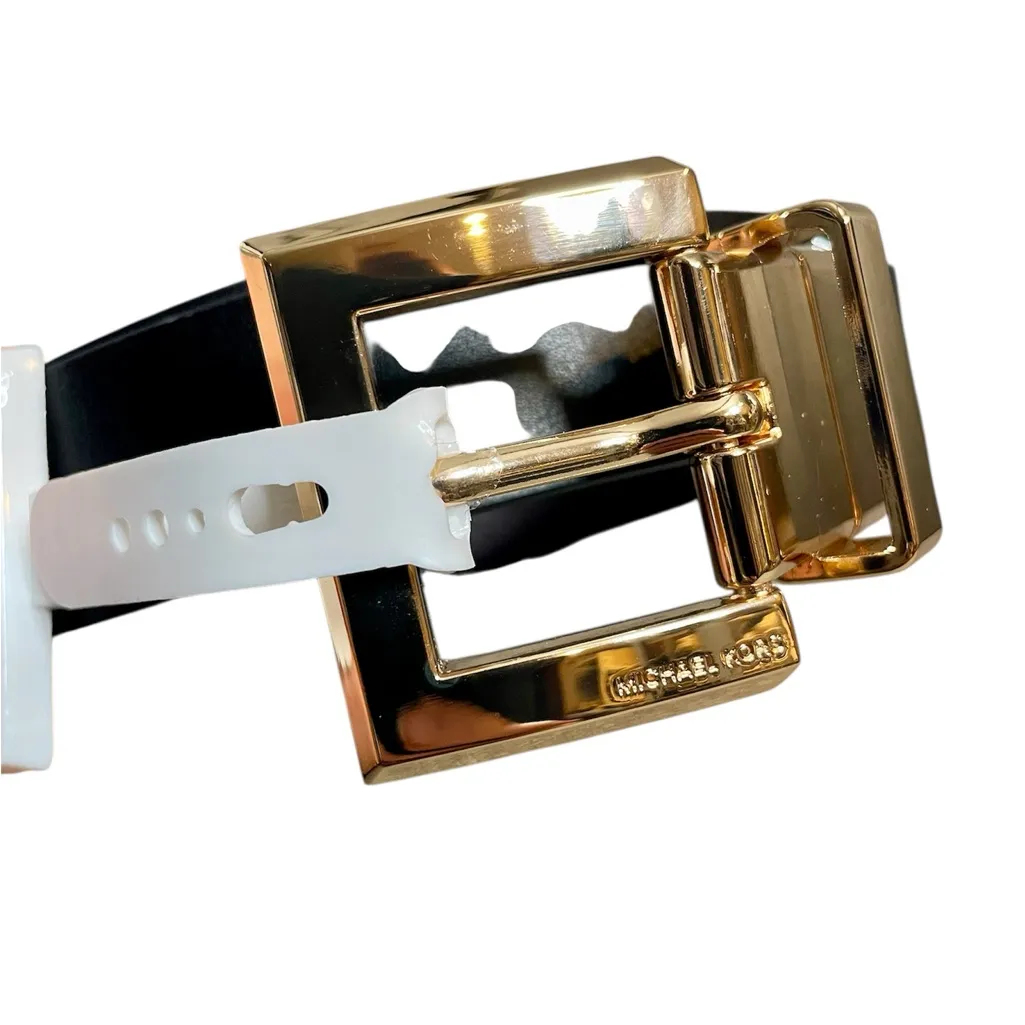 Michael Kors Twist Reversible Black to Brown Leather Belt 32”-37” Length $78 New - Image 3