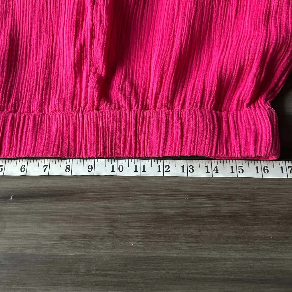 NWOT Soft Surroundings Khulani Pink Wide Leg Gauze Pants Size Large Lightweight - Image 9