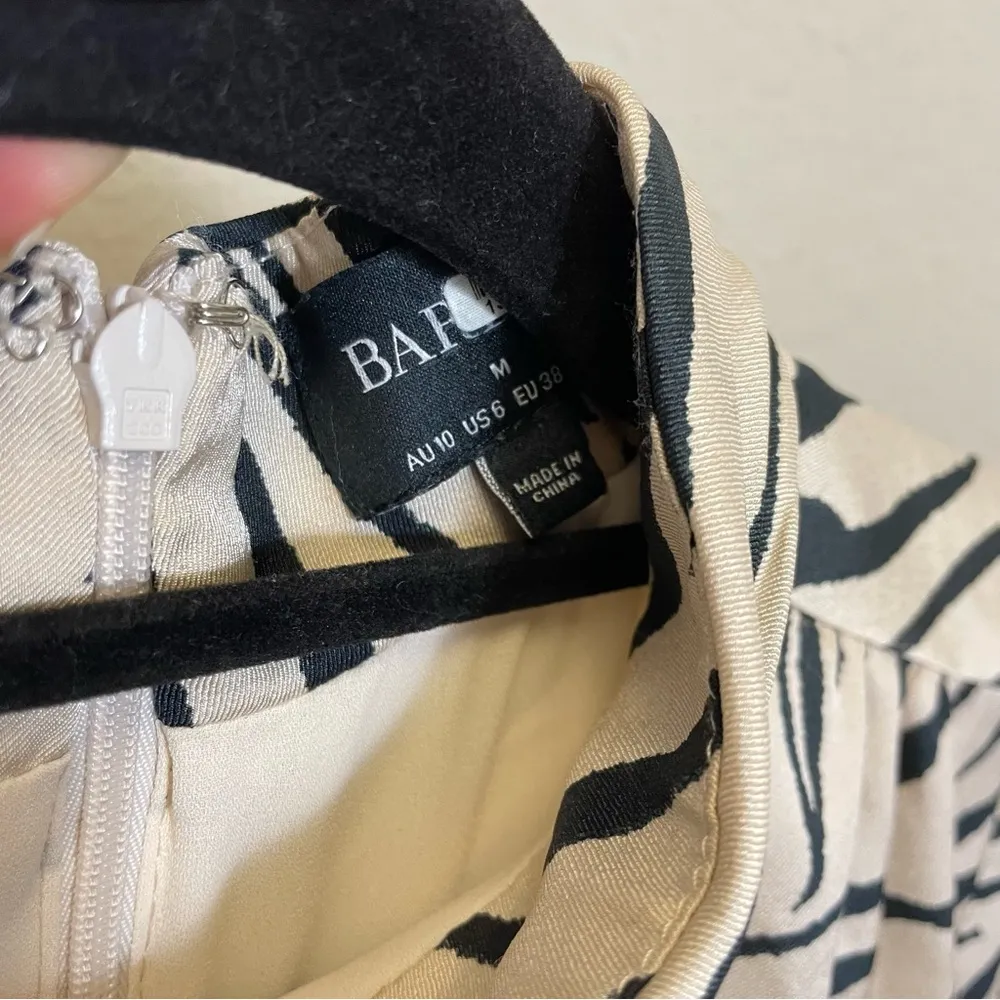 Bardot Tiger Stripe Print High Neck Rushed Mini Dress Size M - Image 5