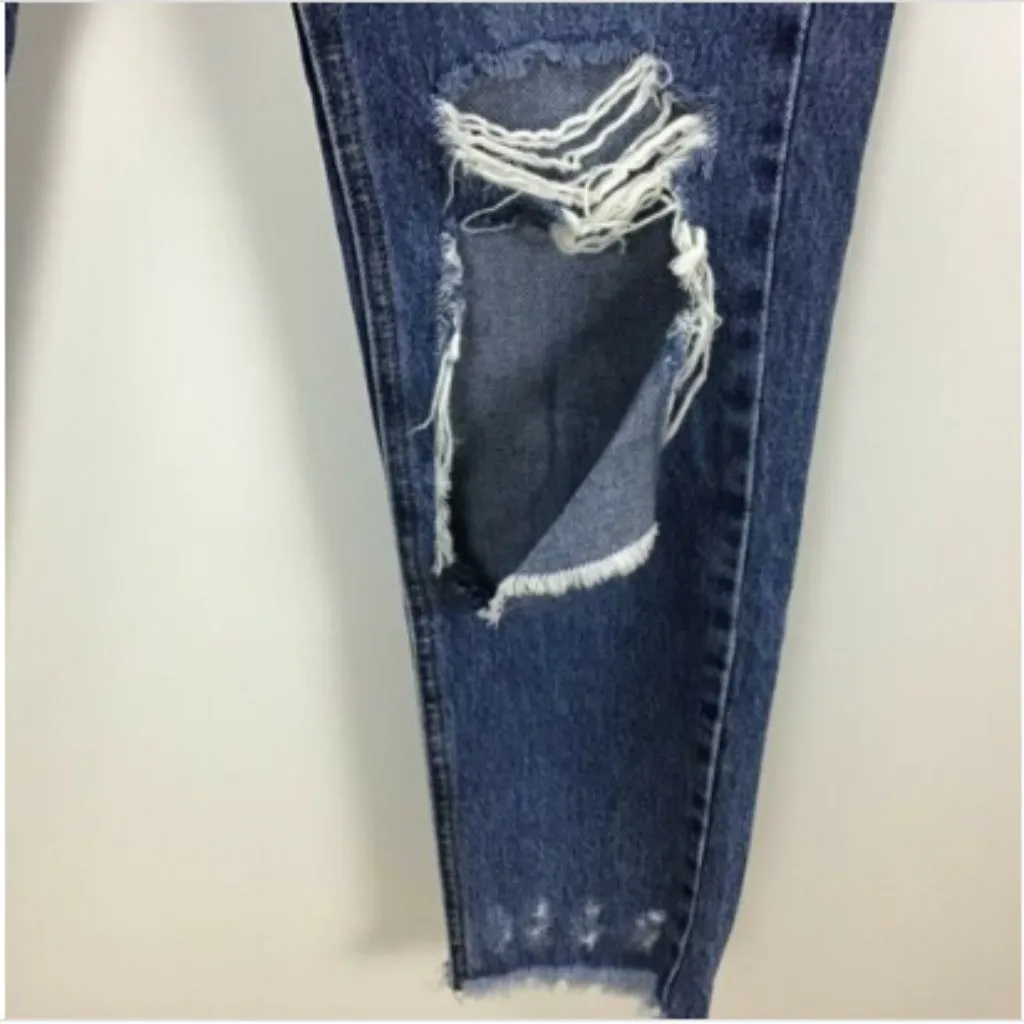 Pull & Bear Destroyed‎ Button Fly Frayed Jeans 32 Blue Size 2 - Image 7
