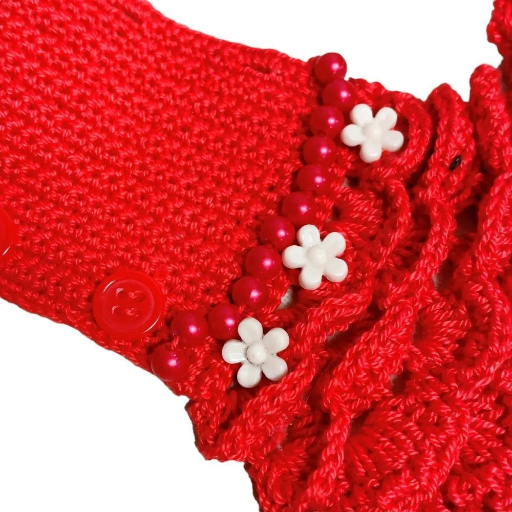 Red crochet handle cover for alma / speedy Handmade - Image 4