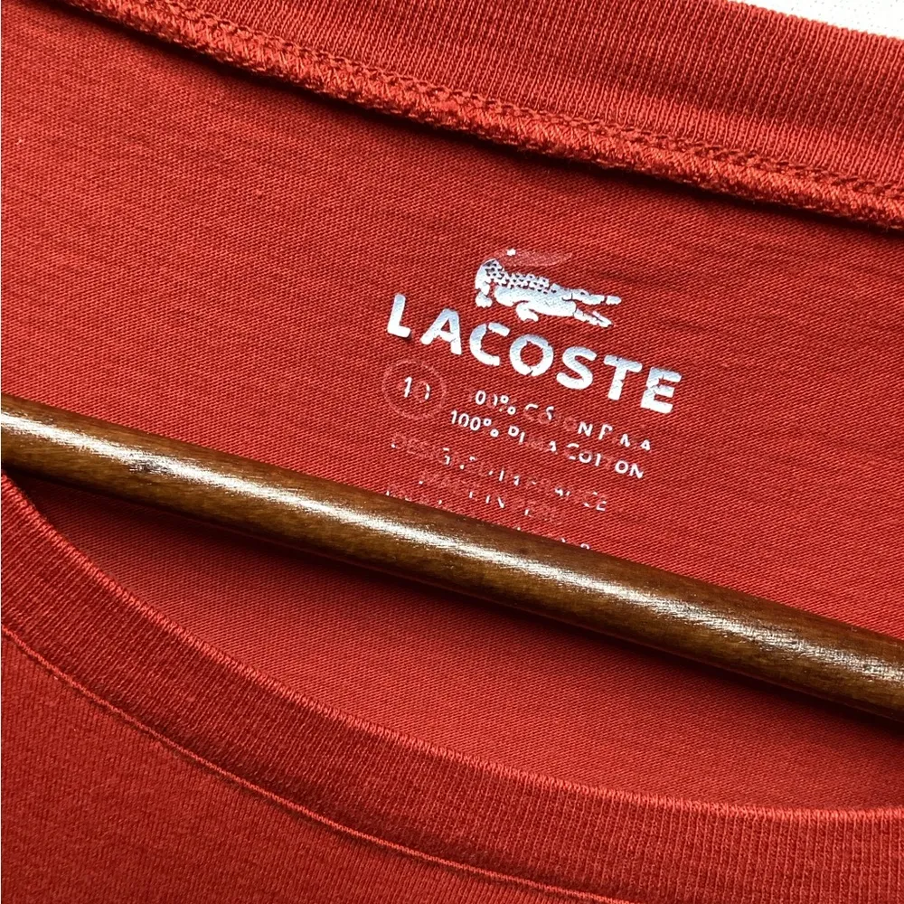 Lacoste. Women’s size 40 ss crewneck. Red - Image 5
