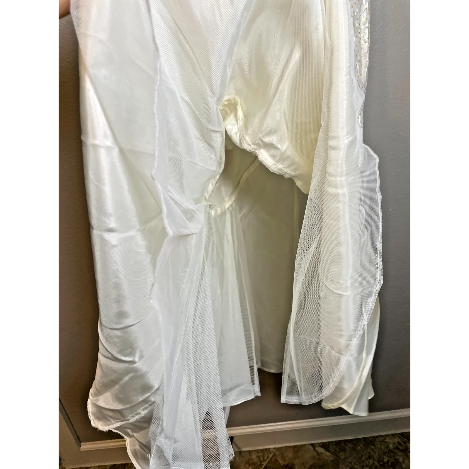 VTG Glenrob Sz 11/12 Medium? Dress ILGWU 80s Prom Party Yellow Mermaid Tail USA - Image 4