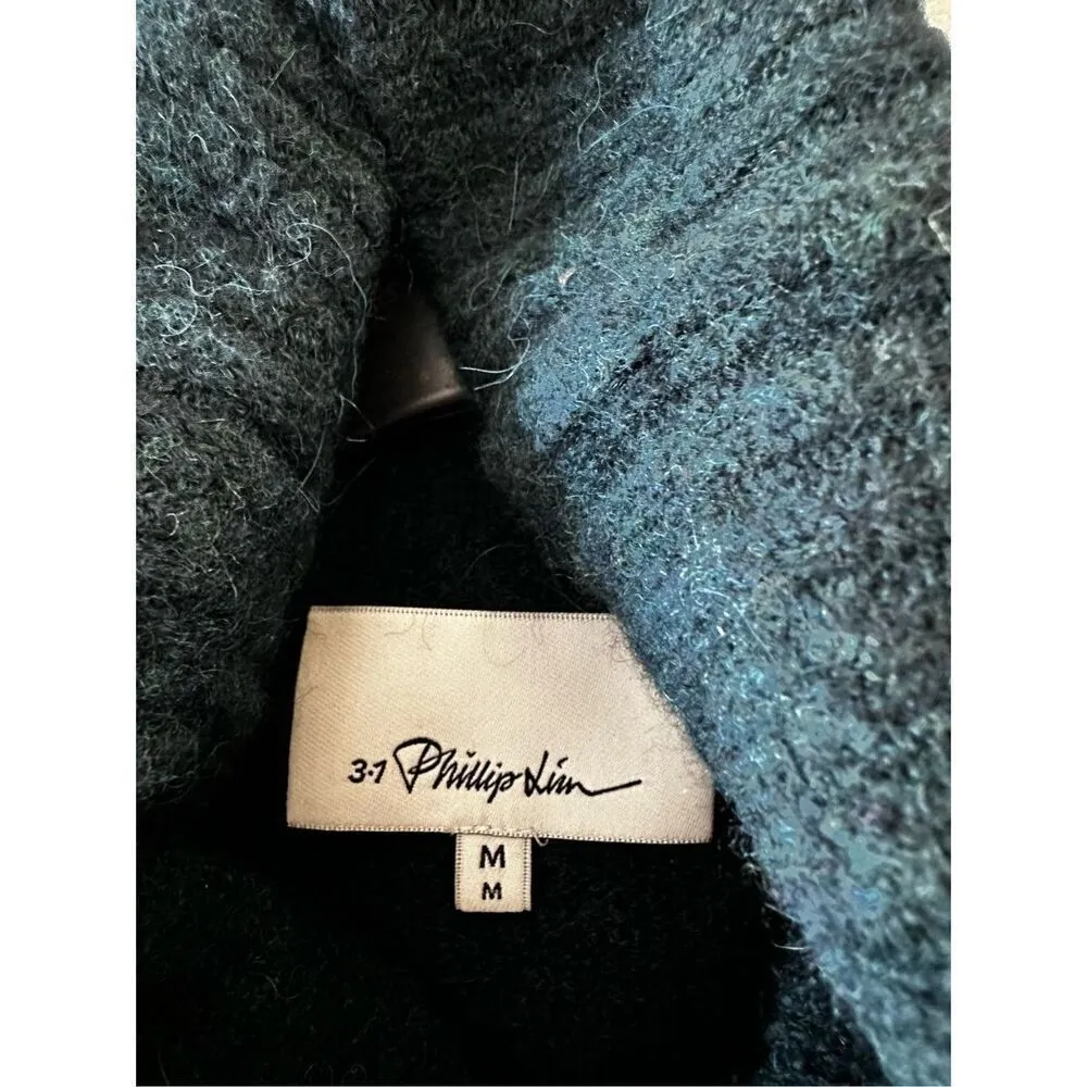 3.1 PHILLIP LIM Fringe Overlap Turtleneck Sweater Size M - Image 7