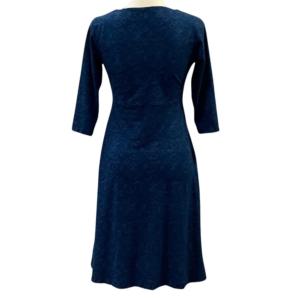 Toad & Co Women's Abstract Blue Dress Size S - Image 2