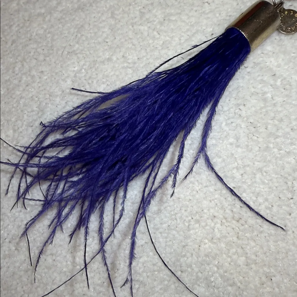 BCBG Royal Blue Feather Keychain Purple - Image 4