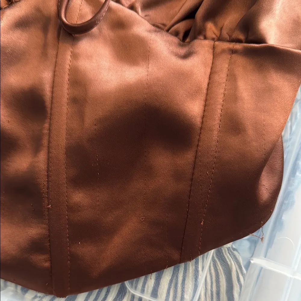 L.A. Hearts Size Extra Small XS Women's Teen Girl Brown Satin Camisole Top - Image 5