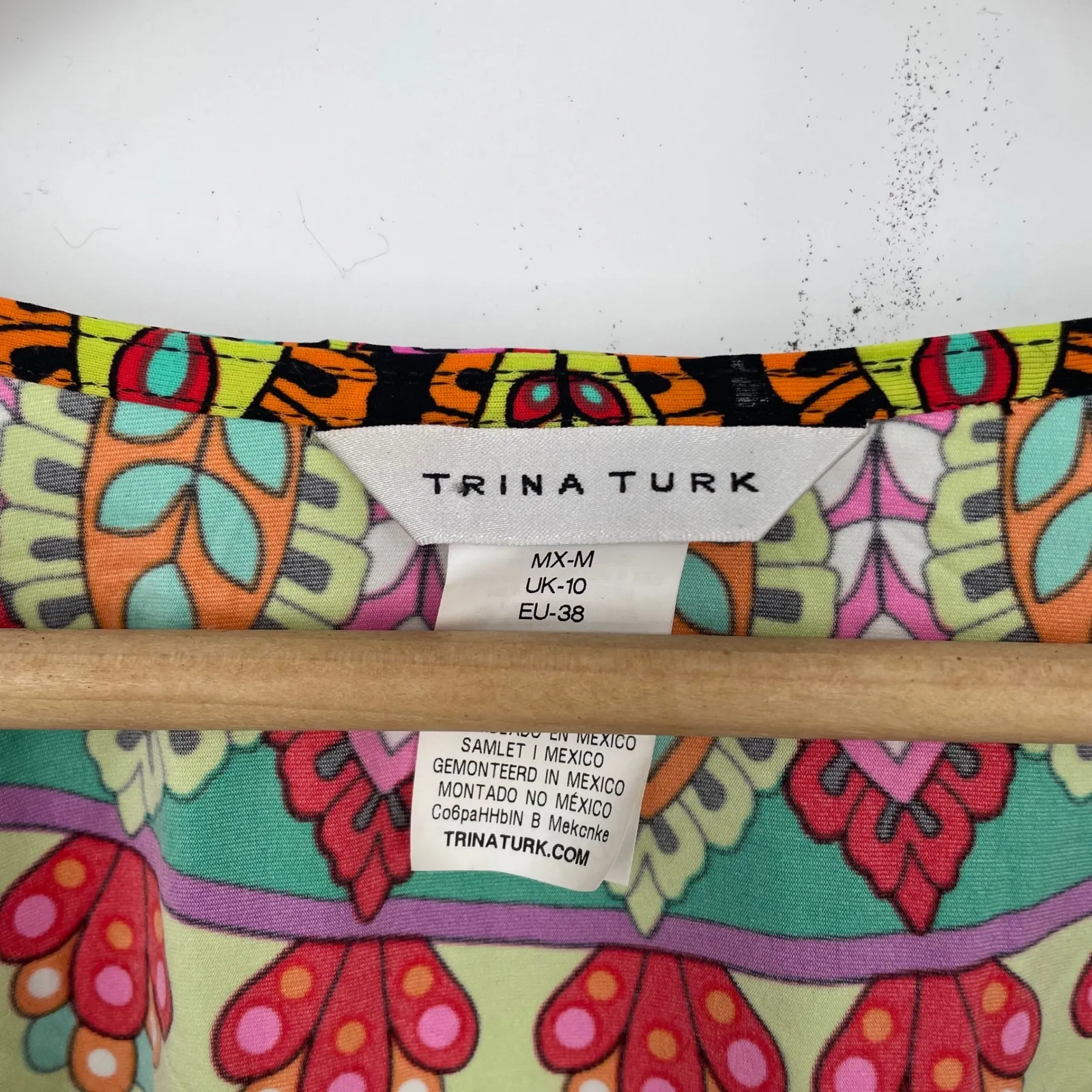 Trina Turk Boho Paisley Kaftan Tunic Cover Up Top Women's Size M - Image 3