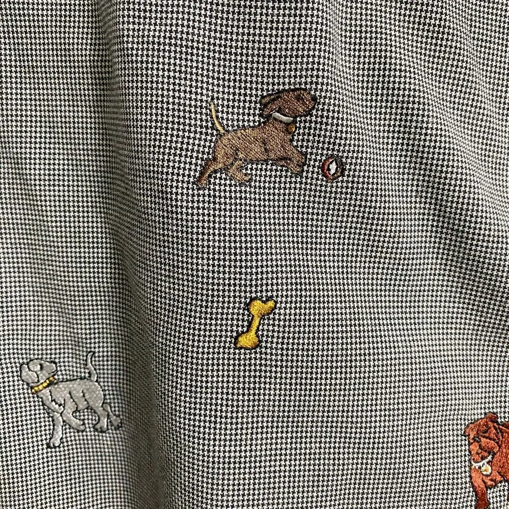 Teddi Embroidered Dog Button Up Shirt Size PM Petite Medium - Image 7
