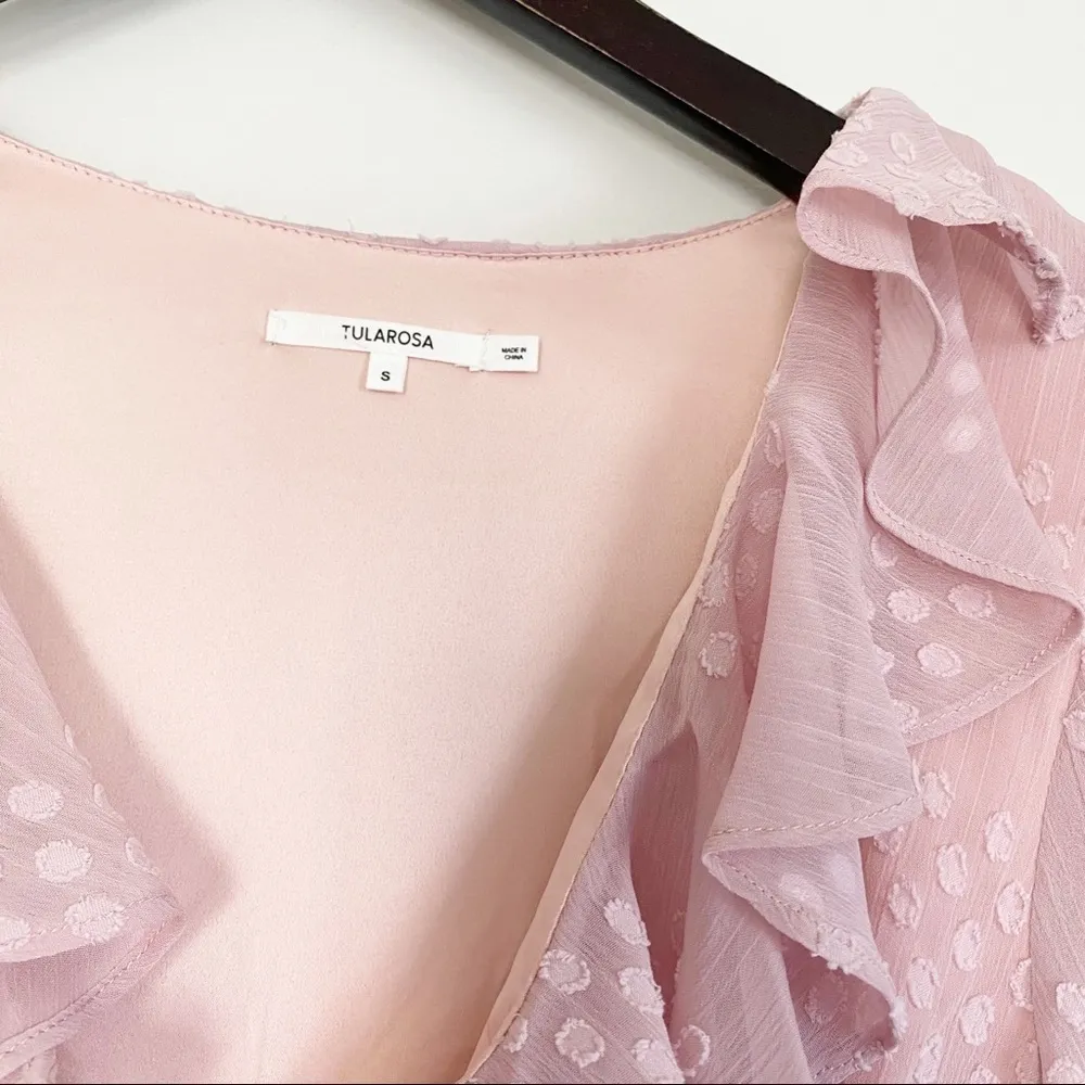 NWT TULAROSA Madeline Ruffle Dress Petal Pink S - Image 8