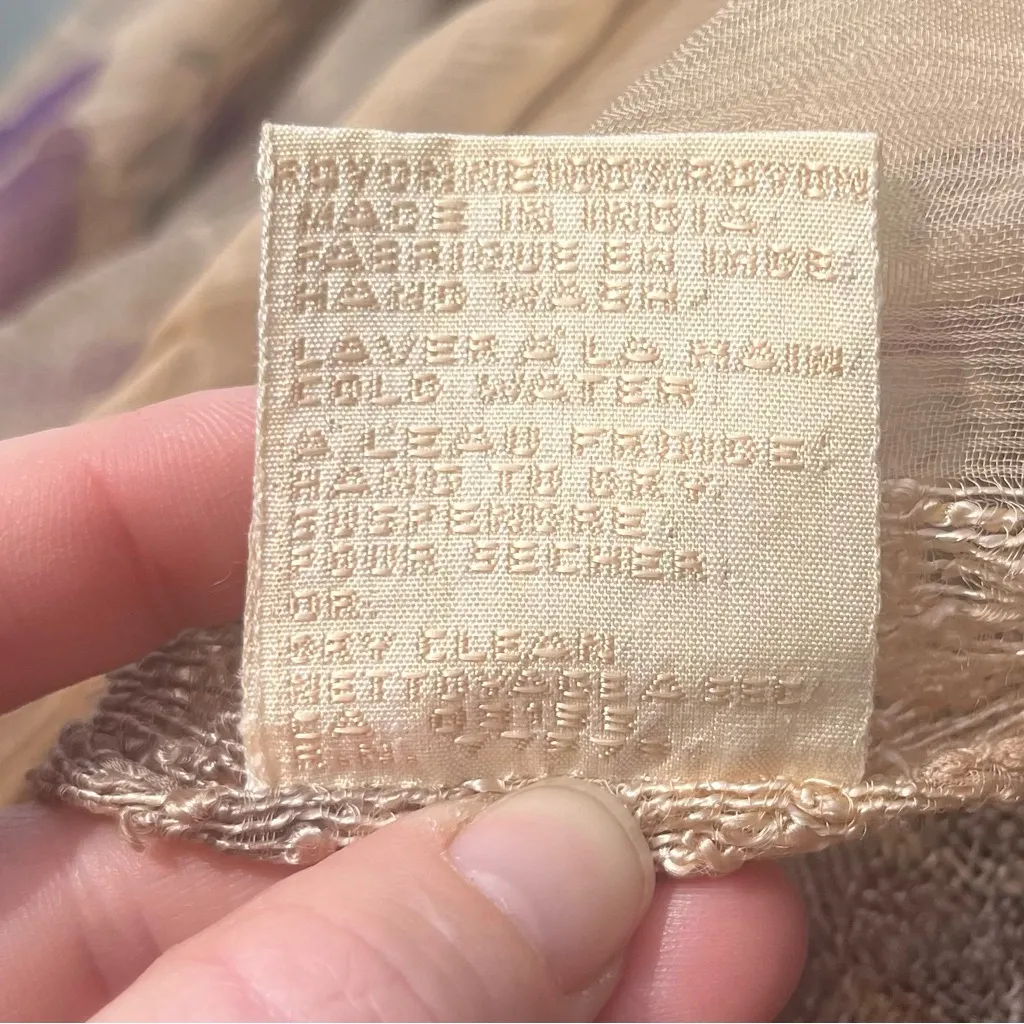 April Cornell Square Floral Mixed Media Square Rayon Scarf 41”x41” Cottagecore Purple - Image 4